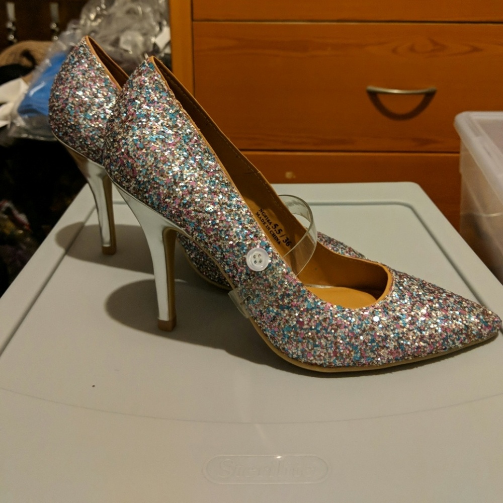 Shoe Cult by Nasty Gal Multicolored Sparkle Pumps
